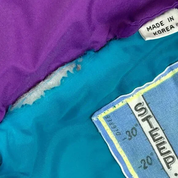 Vintage 90s Steep Slopes Ski Snow Jacket Mens L Large Skier Skiing Purple